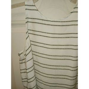 Kenar size small white striped sheer flowy polyester top buttons in back